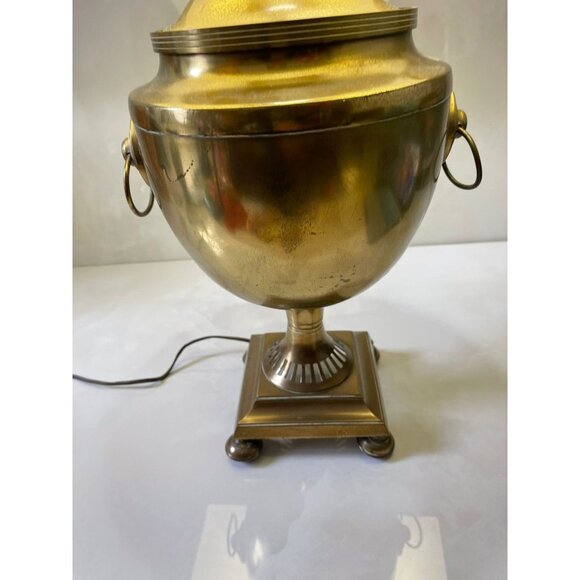 Vintage Antique Early 20th Century Russian Brass Samovar Lamp Decor Lamp Shade - Picture 7 of 12